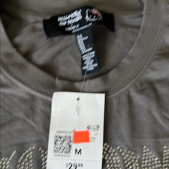 Forever 21 Gray Graphic Tee with Purple Accents - Picture 3 of 8